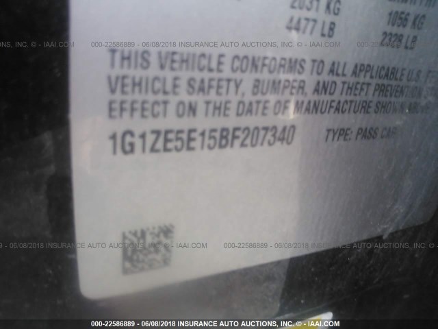 1G1ZE5E15BF207340 - 2011 CHEVROLET MALIBU LTZ BLACK photo 9