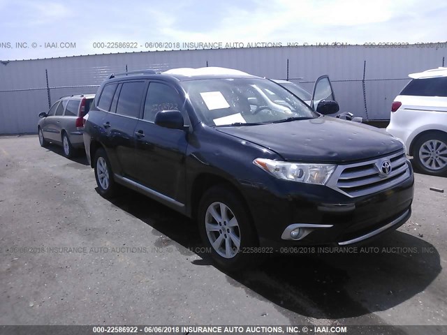 5TDBK3EH5CS171864 - 2012 TOYOTA HIGHLANDER SE BLACK photo 1