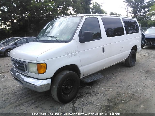 1FBNE31L26HB36792 - 2006 FORD ECONOLINE E350 SUPER DUTY WAGON WHITE photo 2