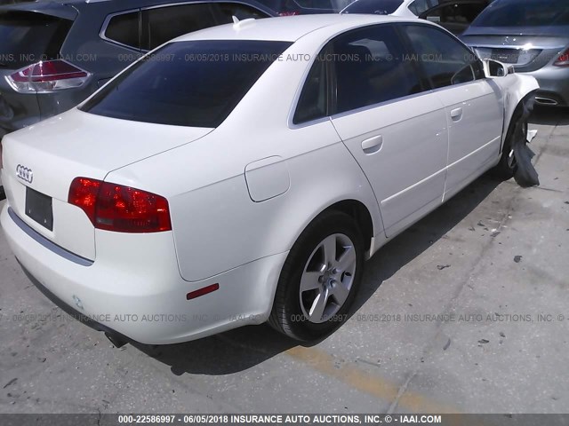 WAUAF78E16A140926 - 2006 AUDI A4 2/TURBO WHITE photo 4