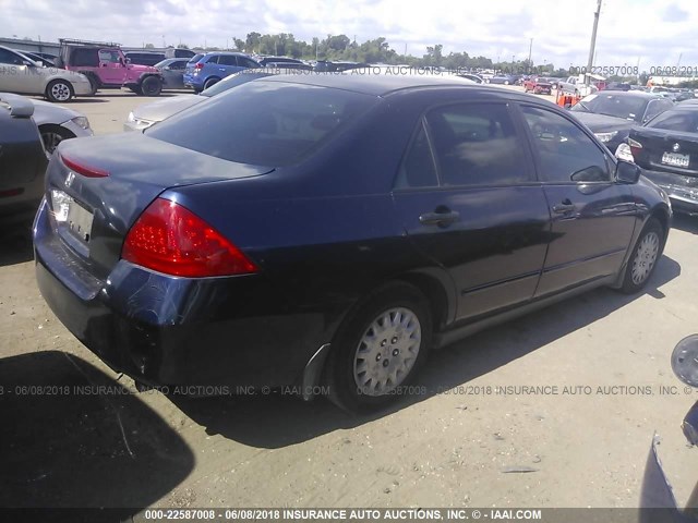 JHMCM56127C010552 - 2007 HONDA ACCORD VALUE BLUE photo 4