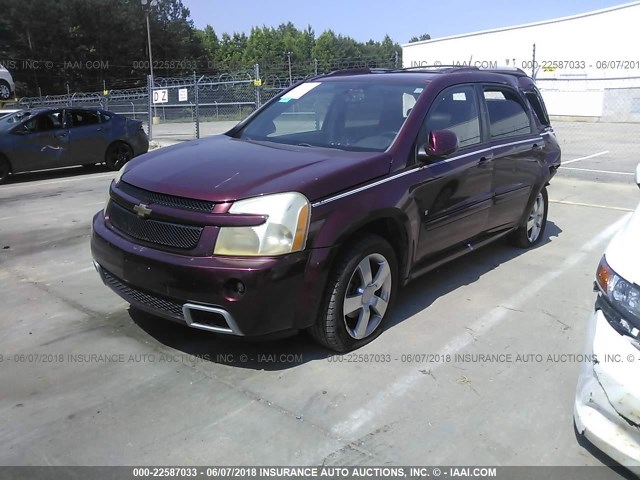 2CNDL537186044960 - 2008 CHEVROLET EQUINOX SPORT MAROON photo 2