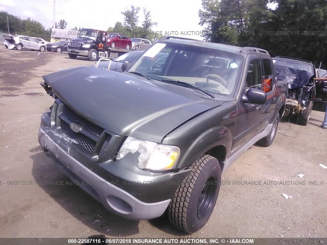 1FMZU67E11UA74243 - 2001 FORD EXPLORER SPORT TR  GREEN photo 2