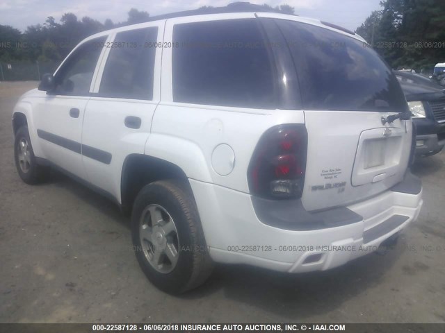 1GNDS13S252194838 - 2005 CHEVROLET TRAILBLAZER LS/LT WHITE photo 3