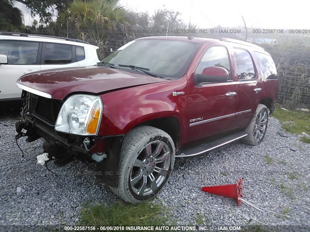 1GKS2GEJ3CR192497 - 2012 GMC YUKON DENALI HYBRID BURGUNDY photo 2