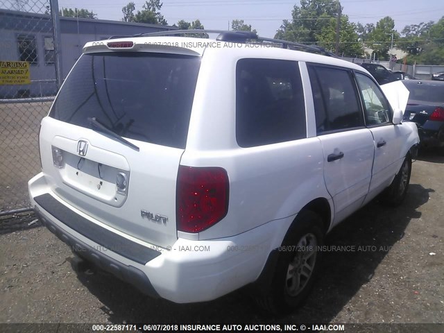 2HKYF184X3H585238 - 2003 HONDA PILOT EX WHITE photo 4