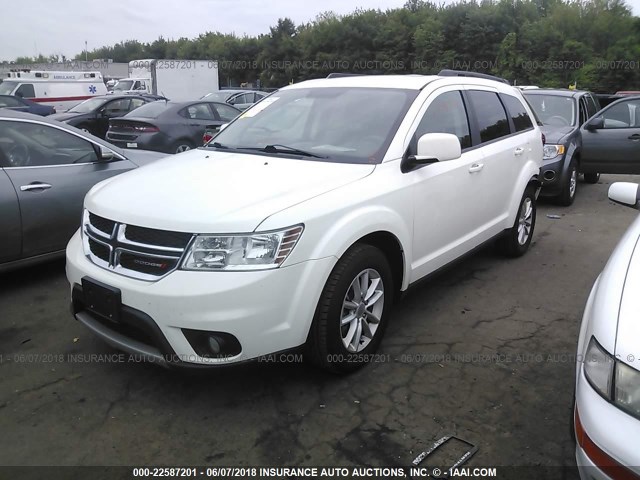 3C4PDCBB7HT633757 - 2017 DODGE JOURNEY SXT WHITE photo 2