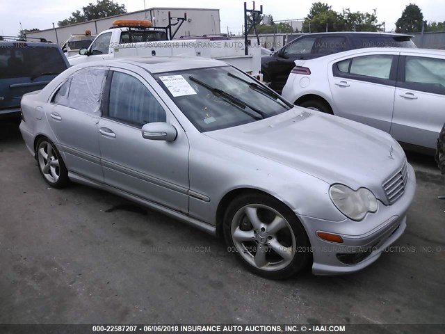 WDBRF40J15F723106 - 2005 MERCEDES-BENZ C 230K SPORT SEDAN SILVER photo 1