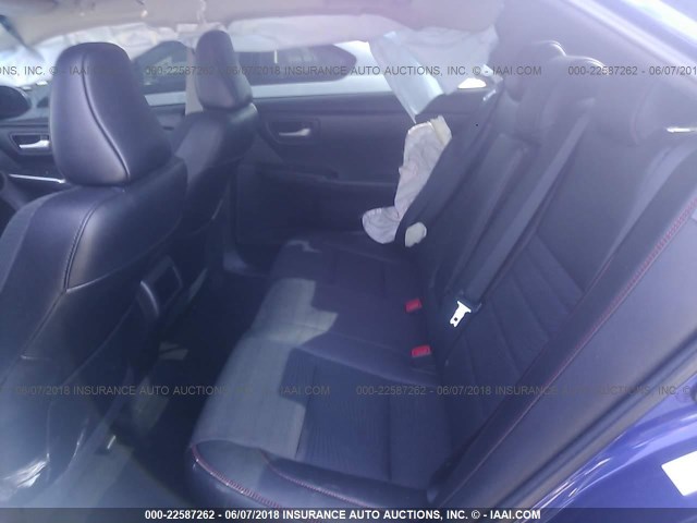 4T1BF1FK1GU603785 - 2016 TOYOTA CAMRY LE/XLE/SE/XSE BLUE photo 8