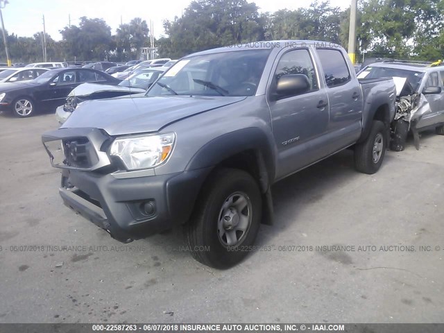 5TFJX4GN7EX035514 - 2014 TOYOTA TACOMA DOUBLE CAB ვერცხლისფერი ფოტო 2