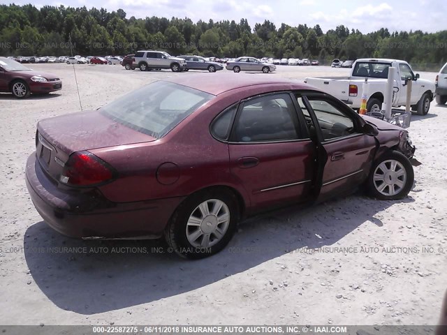 1FAHP56S33A122067 - 2003 FORD TAURUS SEL RED photo 4