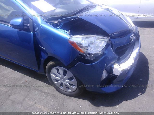 JTDKDTB34E1569005 - 2014 TOYOTA PRIUS C BLUE photo 6