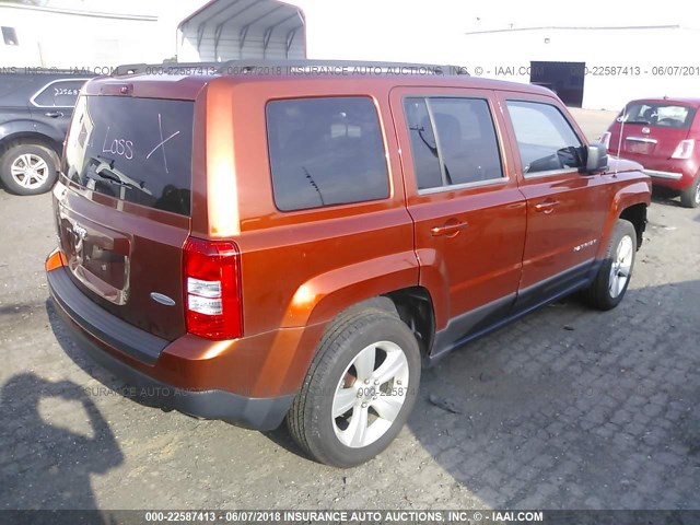 1C4NJRFB2CD570031 - 2012 JEEP PATRIOT LATITUDE ORANGE photo 4