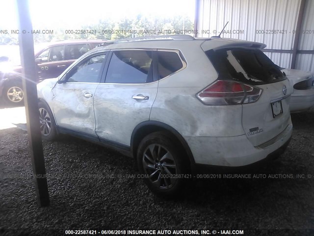 5N1AT2MT9FC906873 - 2015 NISSAN ROGUE S/SL/SV WHITE photo 3