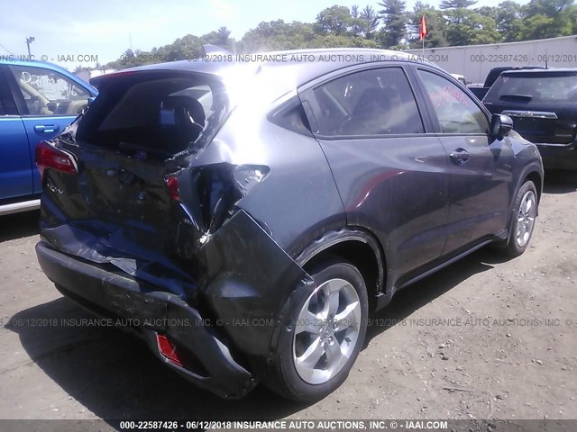 3CZRU6H79GM725422 - 2016 HONDA HR-V EXL GRAY photo 4