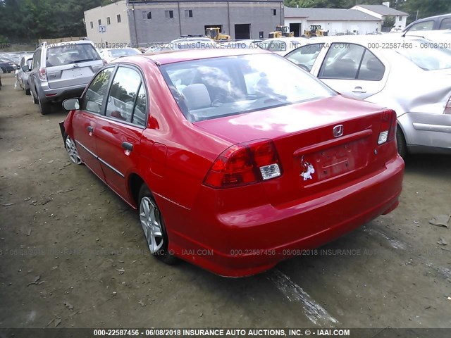 1HGES16355L021036 - 2005 HONDA CIVIC DX VP RED photo 3