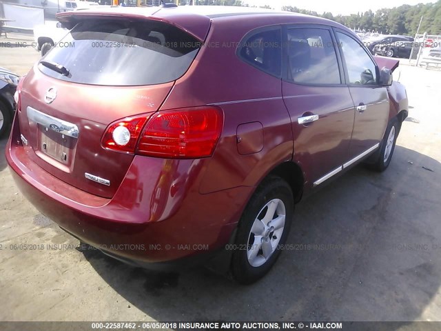 JN8AS5MTXCW275428 - 2012 NISSAN ROGUE S/SV RED photo 4