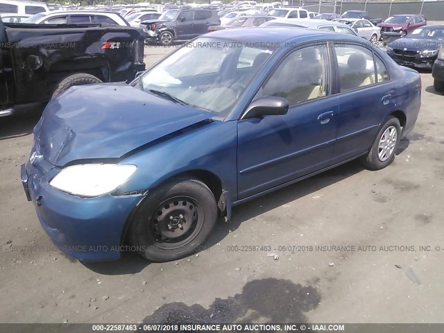 2HGES16334H606774 - 2004 HONDA CIVIC DX VP Mavi foto 2