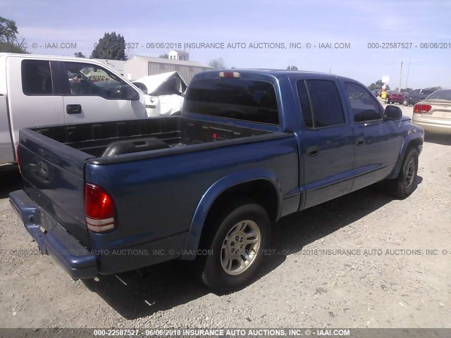 1D7HL38NX3S122424 - 2003 DODGE DAKOTA QUAD SPORT BLUE photo 4