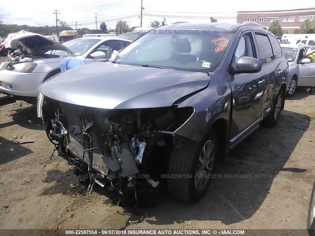 5N1AR2MM7GC615765 - 2016 NISSAN PATHFINDER S/SV/SL/PLATINUM GRAY photo 2