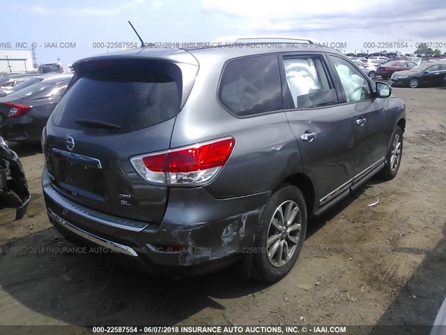 5N1AR2MM7GC615765 - 2016 NISSAN PATHFINDER S/SV/SL/PLATINUM GRAY photo 4