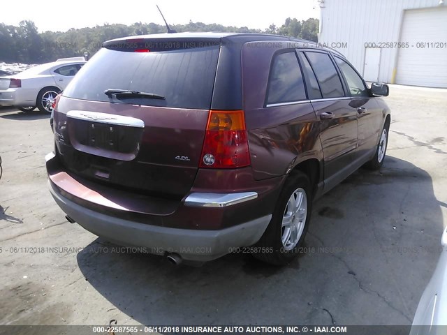 2A8GM68X87R104350 - 2007 CHRYSLER PACIFICA TOURING MAROON photo 4