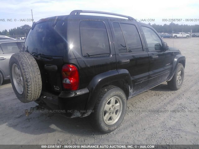 1J4GK58K04W257121 - 2004 JEEP LIBERTY LIMITED BLACK photo 4