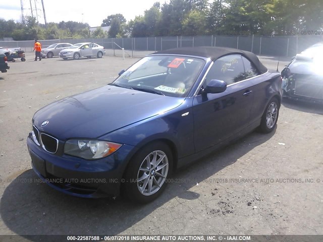 WBAUN1C53BVH82929 - 2011 BMW 128 I BLUE photo 2