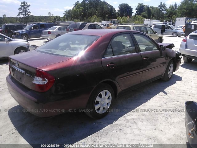 4T1BE32K64U349670 - 2004 TOYOTA CAMRY LE/XLE/SE 勃艮第红 照片 4