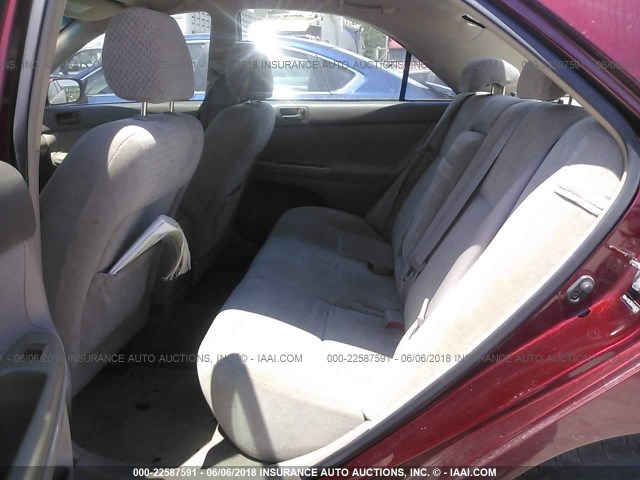 4T1BE32K64U349670 - 2004 TOYOTA CAMRY LE/XLE/SE 勃艮第红 照片 8