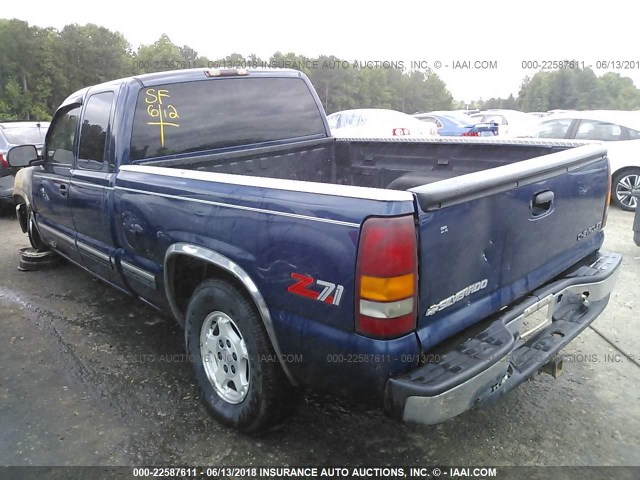 2GCEK19T3Y1305110 - 2000 CHEVROLET SILVERADO K1500 Dark Blue photo 3