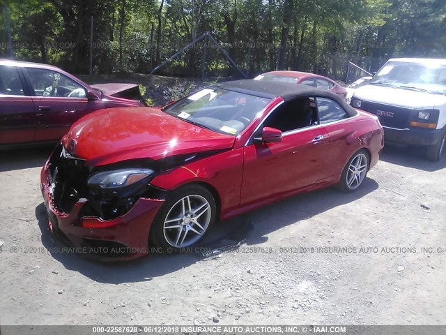 WDDKK6FF1GF335234 - 2016 MERCEDES-BENZ E 400 RED photo 2