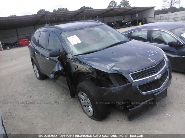 1GNKRFED0CJ316033 - 2012 CHEVROLET TRAVERSE LS GRAY photo 1