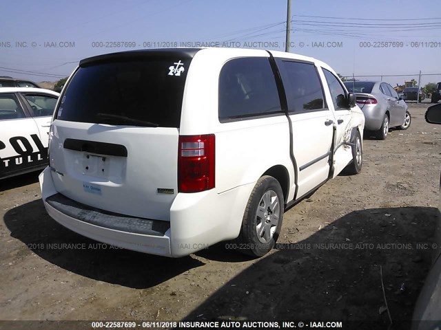 1D8HN44H48B146155 - 2008 DODGE GRAND CARAVAN SE WHITE photo 4