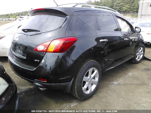 JN8AZ1MW0AW114081 - 2010 NISSAN MURANO S/SL/LE BLACK photo 4