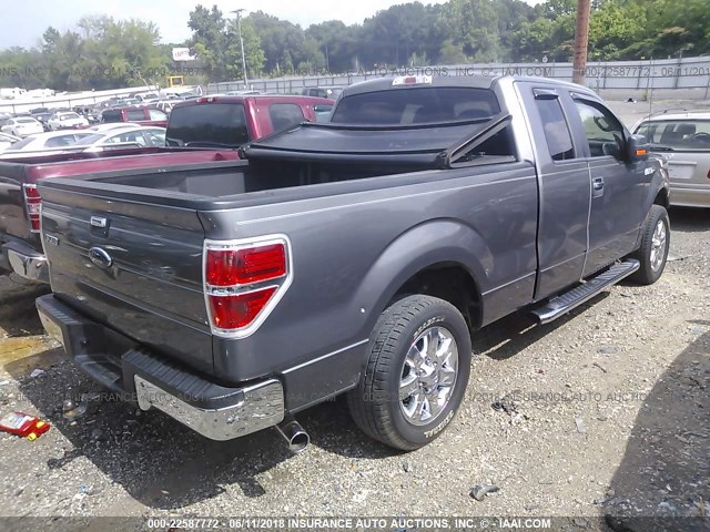 1FTFX1CF4DKG40136 - 2013 FORD F150 SUPER CAB GRAY photo 4