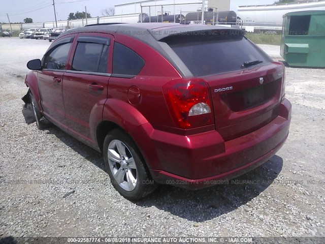 1B3CB3HAXAD615379 - 2010 DODGE CALIBER MAINSTREET BURGUNDY photo 3