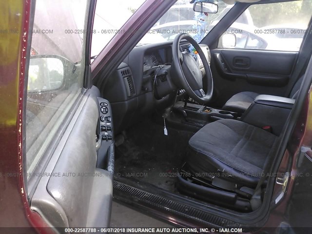 1J4FF48S21L540675 - 2001 JEEP CHEROKEE SPORT BURGUNDY photo 5