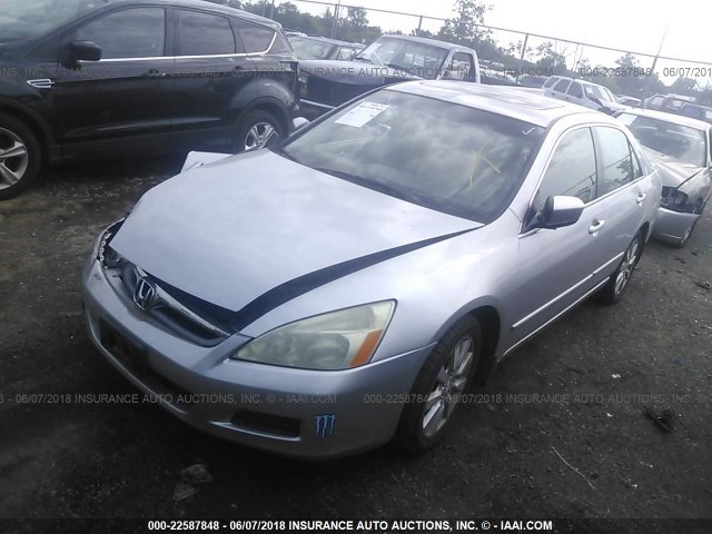 1HGCM66816A029707 - 2006 HONDA ACCORD EX SILVER photo 2
