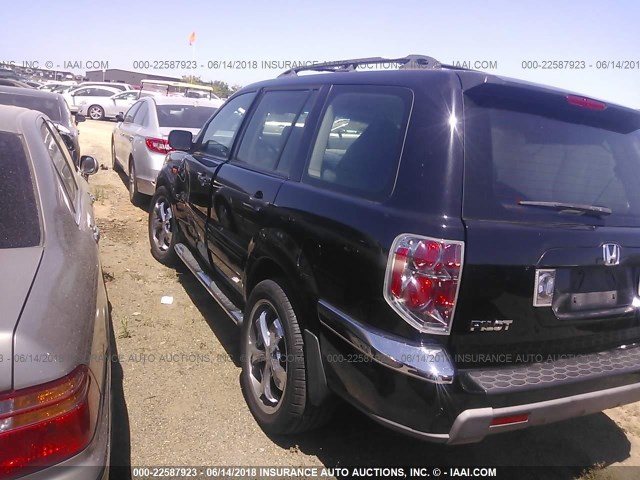 5FNYF28137B014867 - 2007 HONDA PILOT LX BLACK photo 3