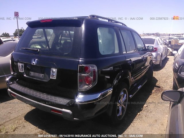 5FNYF28137B014867 - 2007 HONDA PILOT LX BLACK photo 4