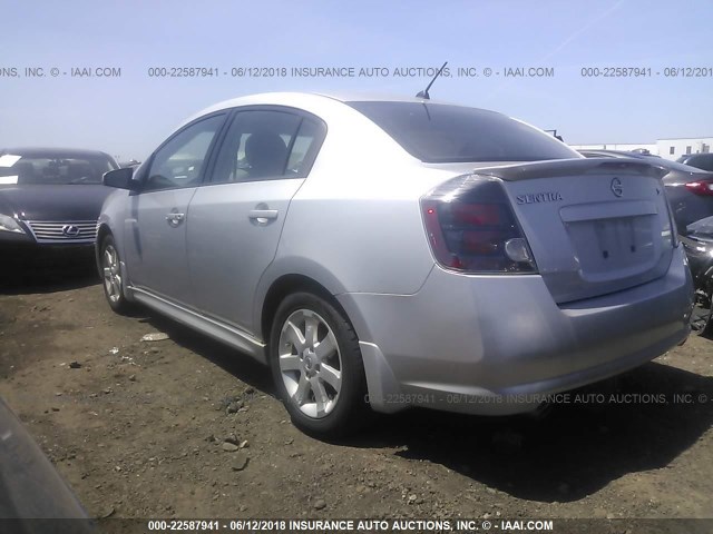 3N1AB6APXCL690766 - 2012 NISSAN SENTRA 2.0/2.0S/SR/2.0SL SILVER photo 3