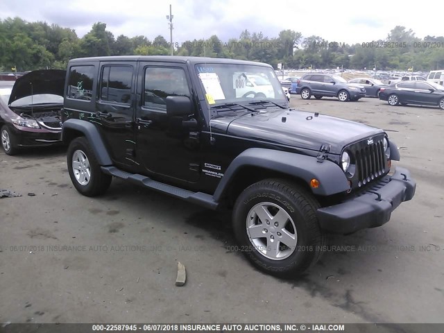 1J4HA3H14BL510765 - 2011 JEEP WRANGLER UNLIMITE SPORT BLACK photo 1