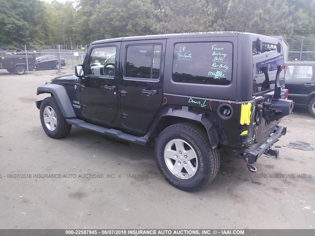 1J4HA3H14BL510765 - 2011 JEEP WRANGLER UNLIMITE SPORT BLACK photo 3