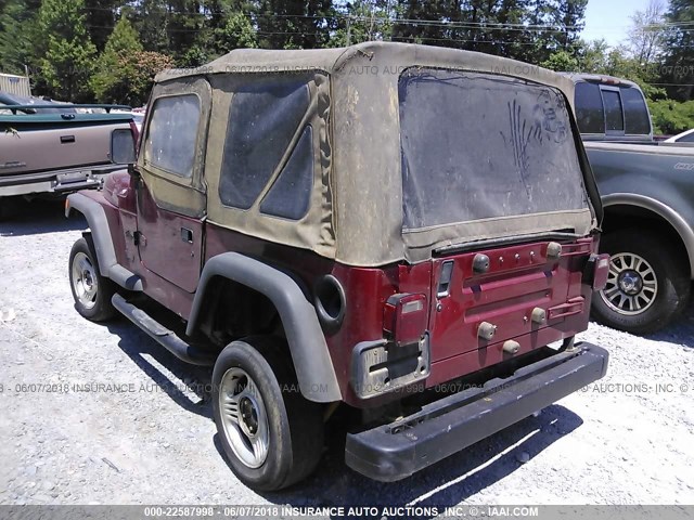 1J4FY29P6XP463836 - 1999 JEEP WRANGLER / TJ SE RED photo 3