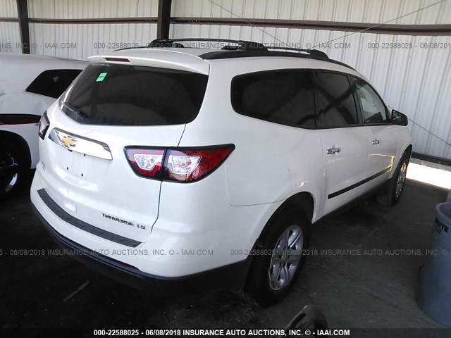 1GNKRFKD2EJ267893 - 2014 CHEVROLET TRAVERSE LS WHITE photo 4