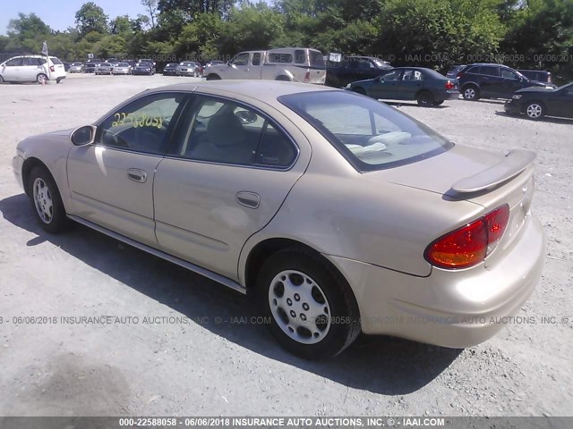 1G3NL52E71C240973 - 2001 OLDSMOBILE ALERO GL GOLD photo 3