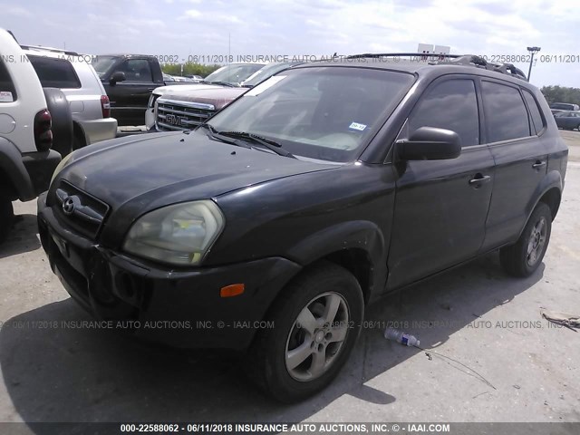 KM8JM12B76U345732 - 2006 HYUNDAI TUCSON GL BLACK photo 2