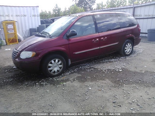 2A4GP54L16R887015 - 2006 CHRYSLER TOWN & COUNTRY TOURING MAROON photo 2