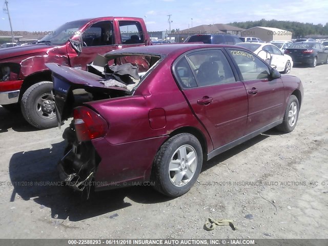 1G1ZT54875F324524 - 2005 CHEVROLET MALIBU LS 红色 照片 4